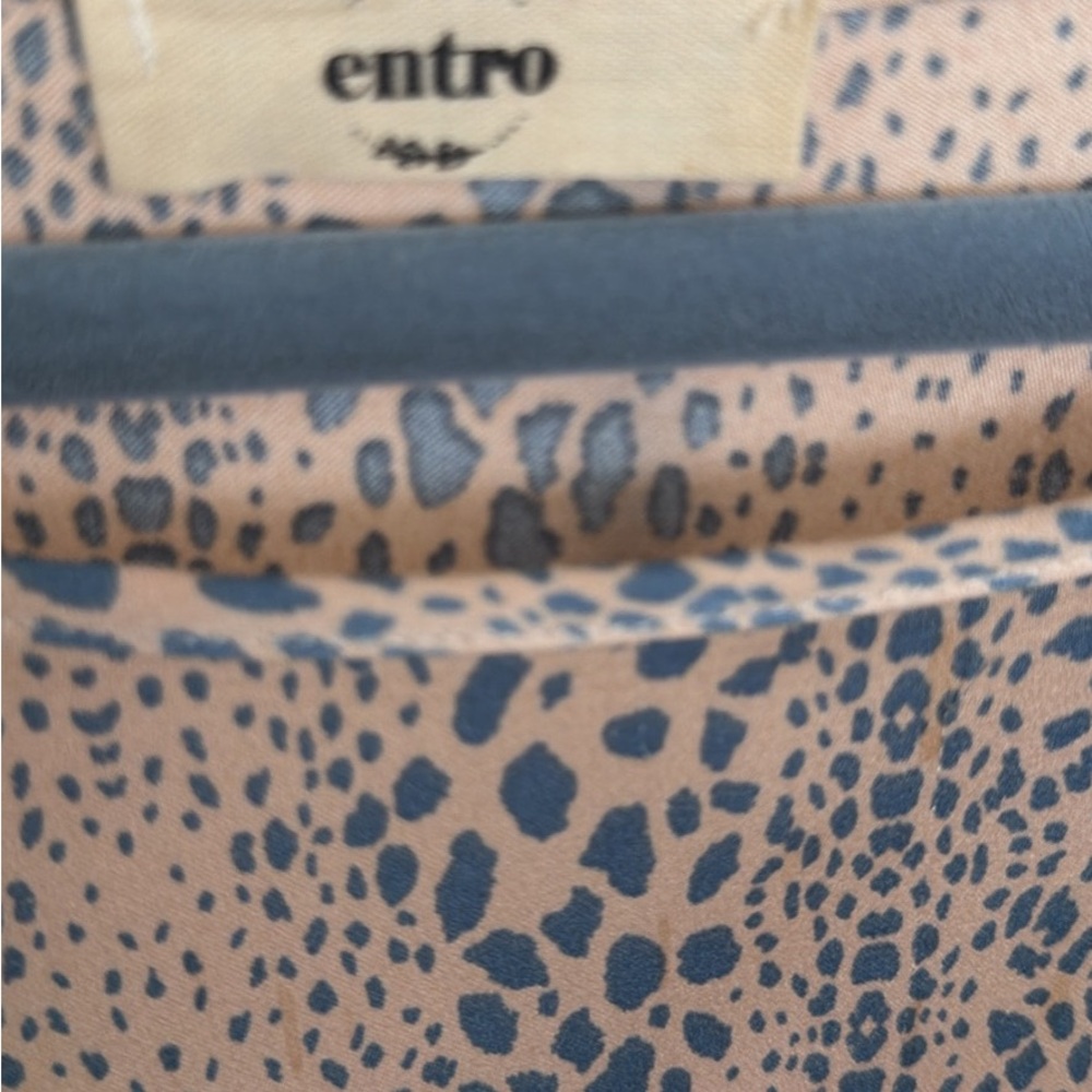 entro Leopard-Print Top in Taupe and Blue